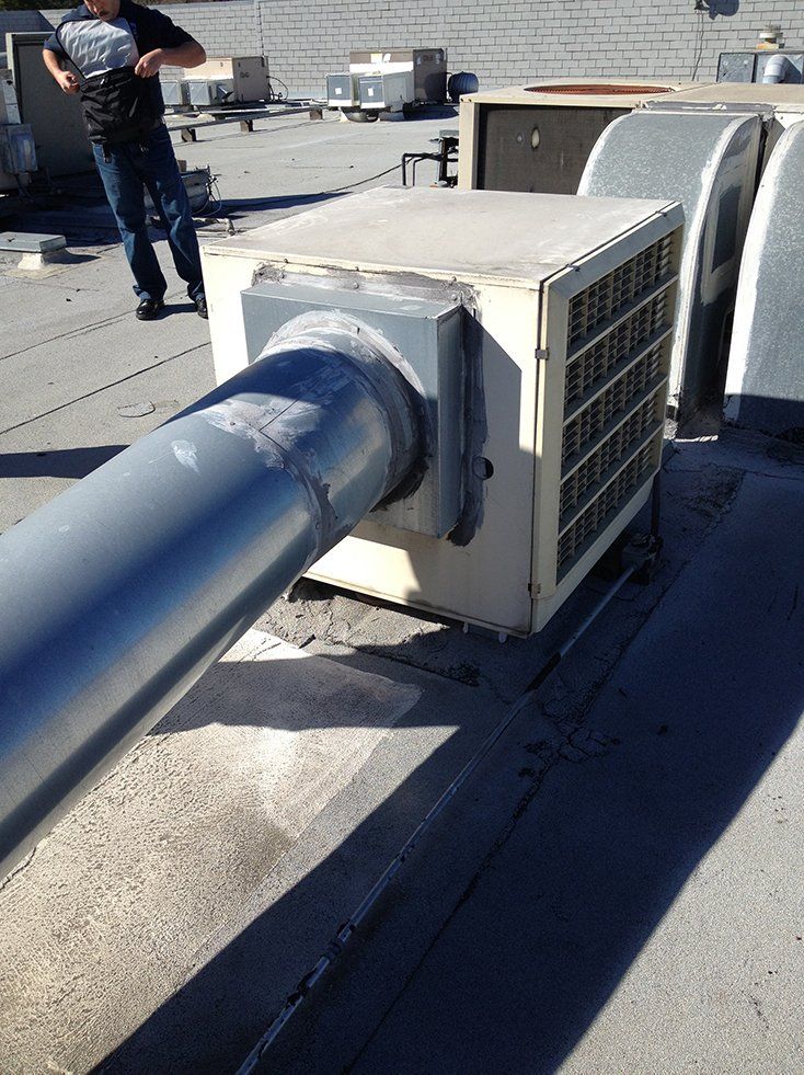 Aircon Outdoor With Duck Connected — Campbell, CA — JWH Asbestos Removal Services
