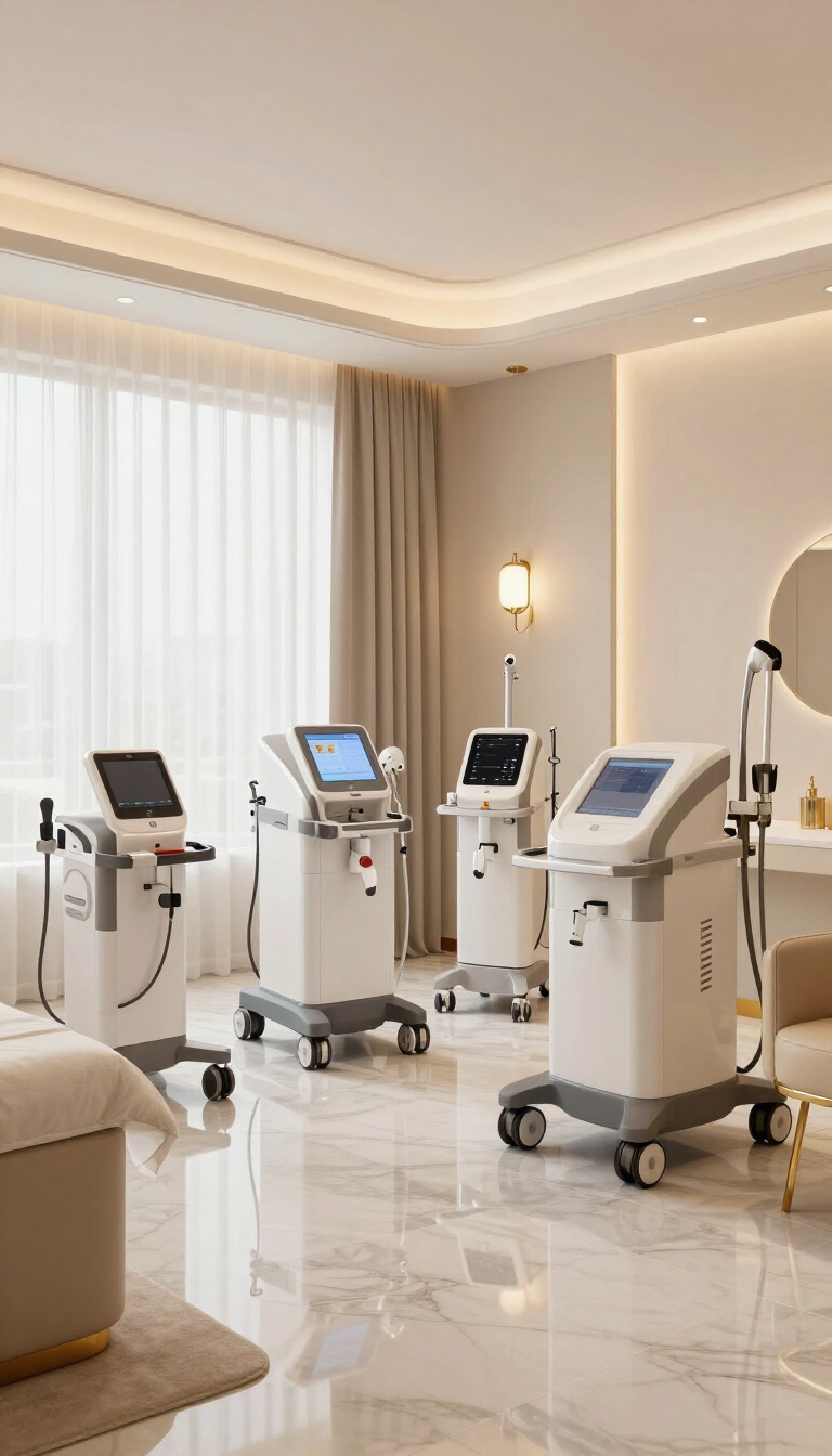 Clinical wellness treatment room with professional devices