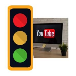 youtube logo and traffic signal
