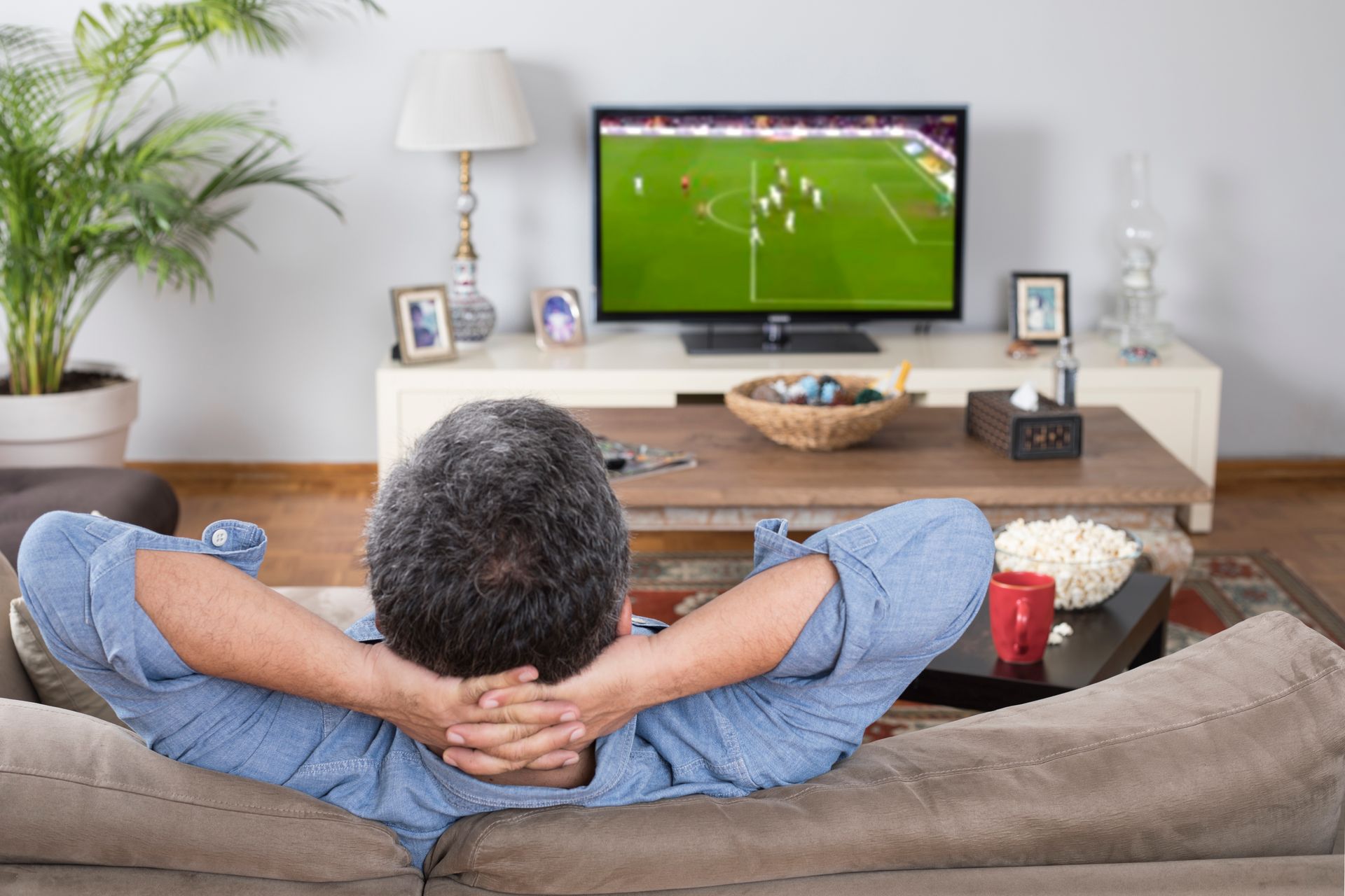 Man watching football
