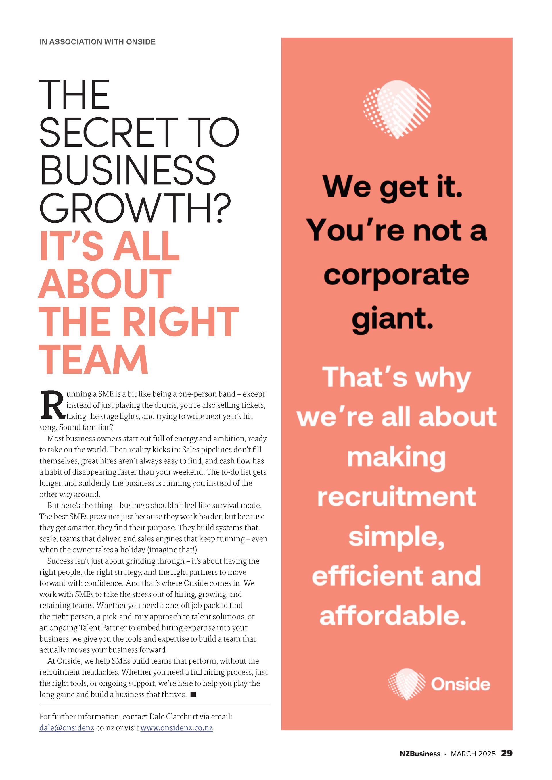 The secret to business growth is all about the right team