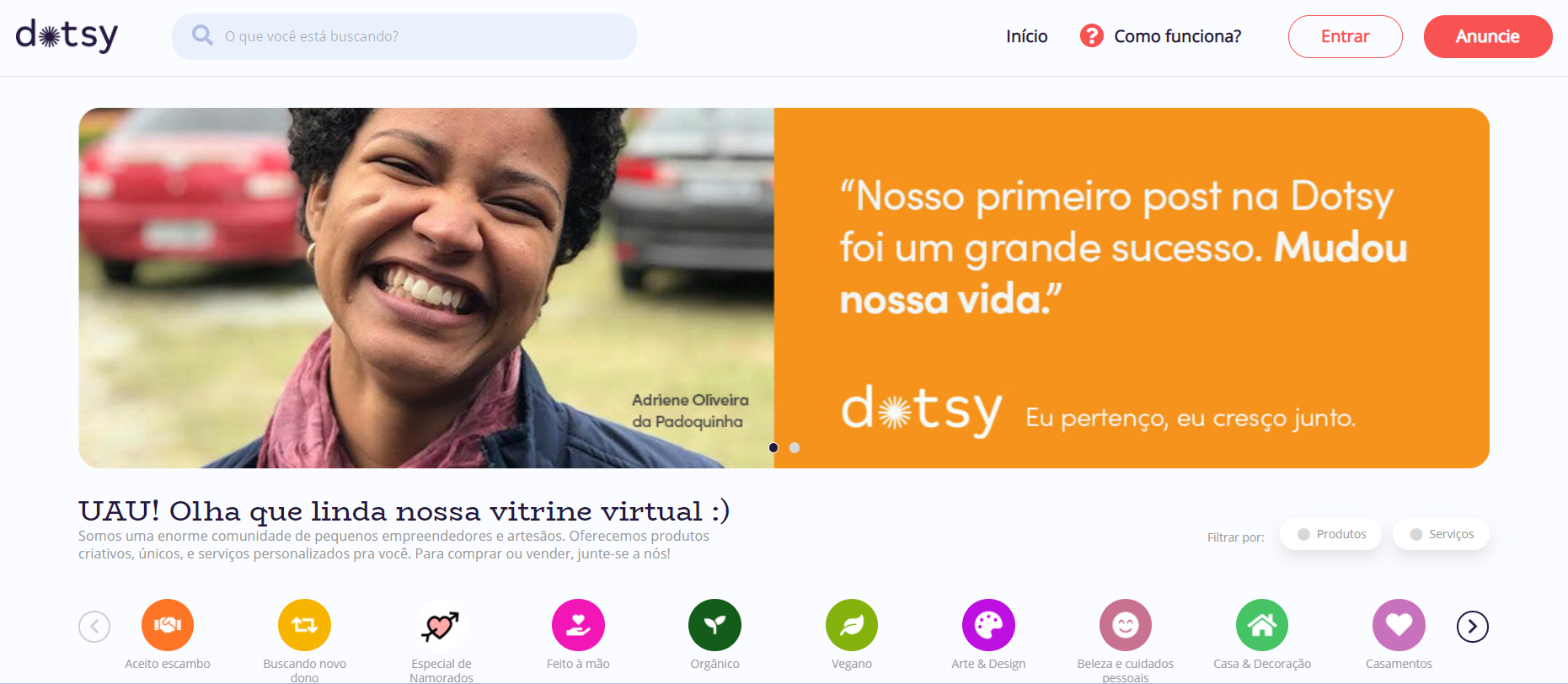 layout do site Dotsy