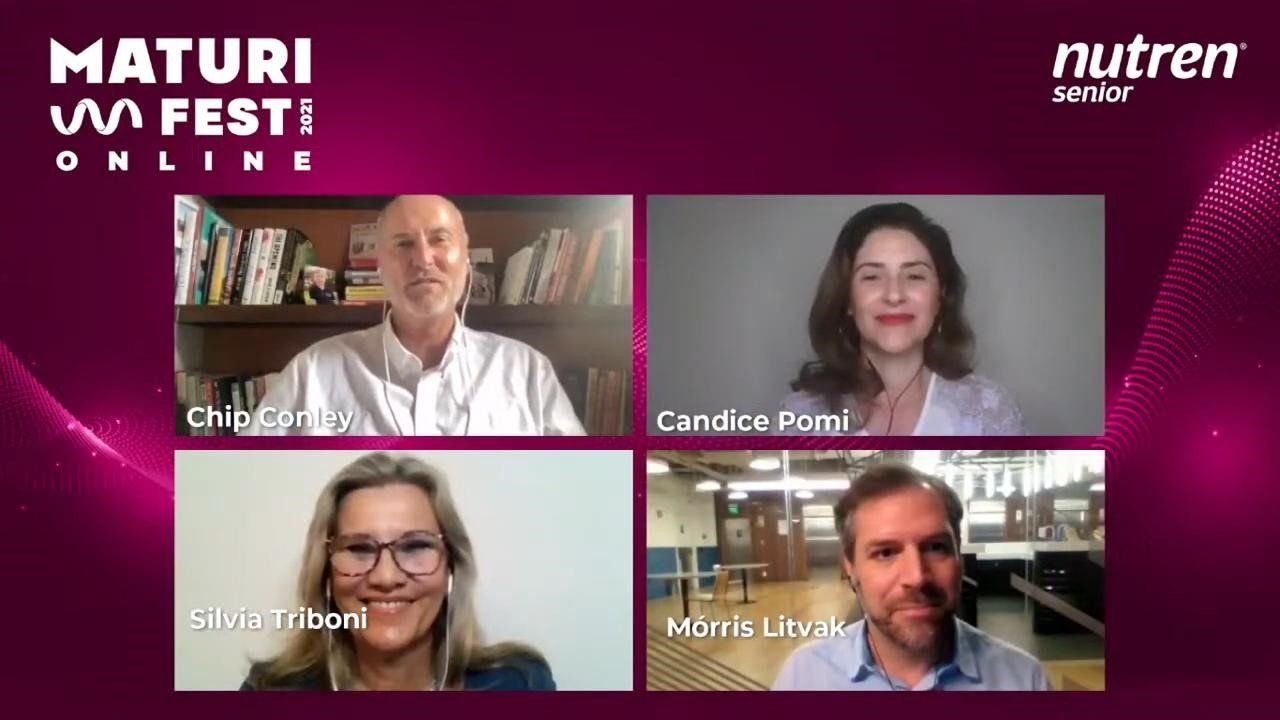 print do painel do Maturi Fest Online 2021, com o painel do convidado internacional Chip Conley