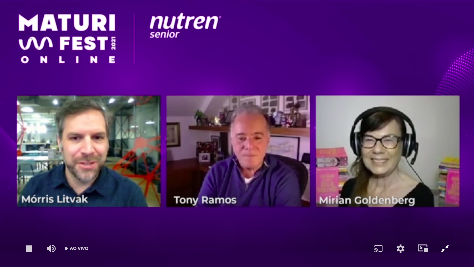 painel de encerramento do evento Maturifest com o ator Tony Ramos e Mirian Goldenberg