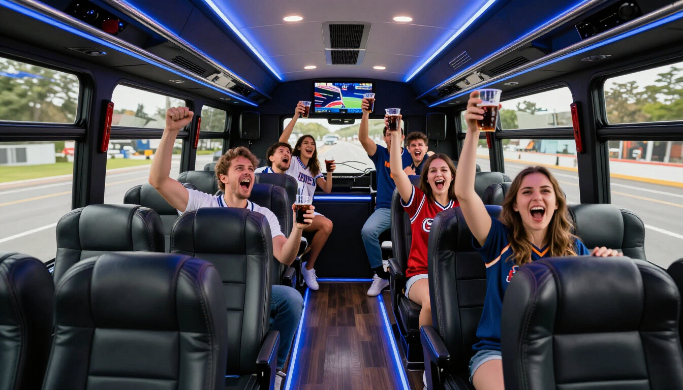 Party bus interior celebration