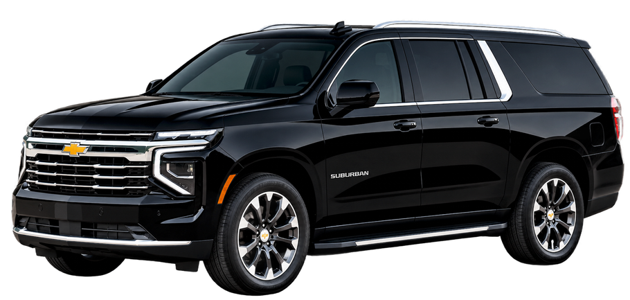 Black Chevrolet Suburban SUV.