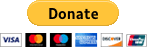 Yellow “Donate” button above a row of credit card payment logos