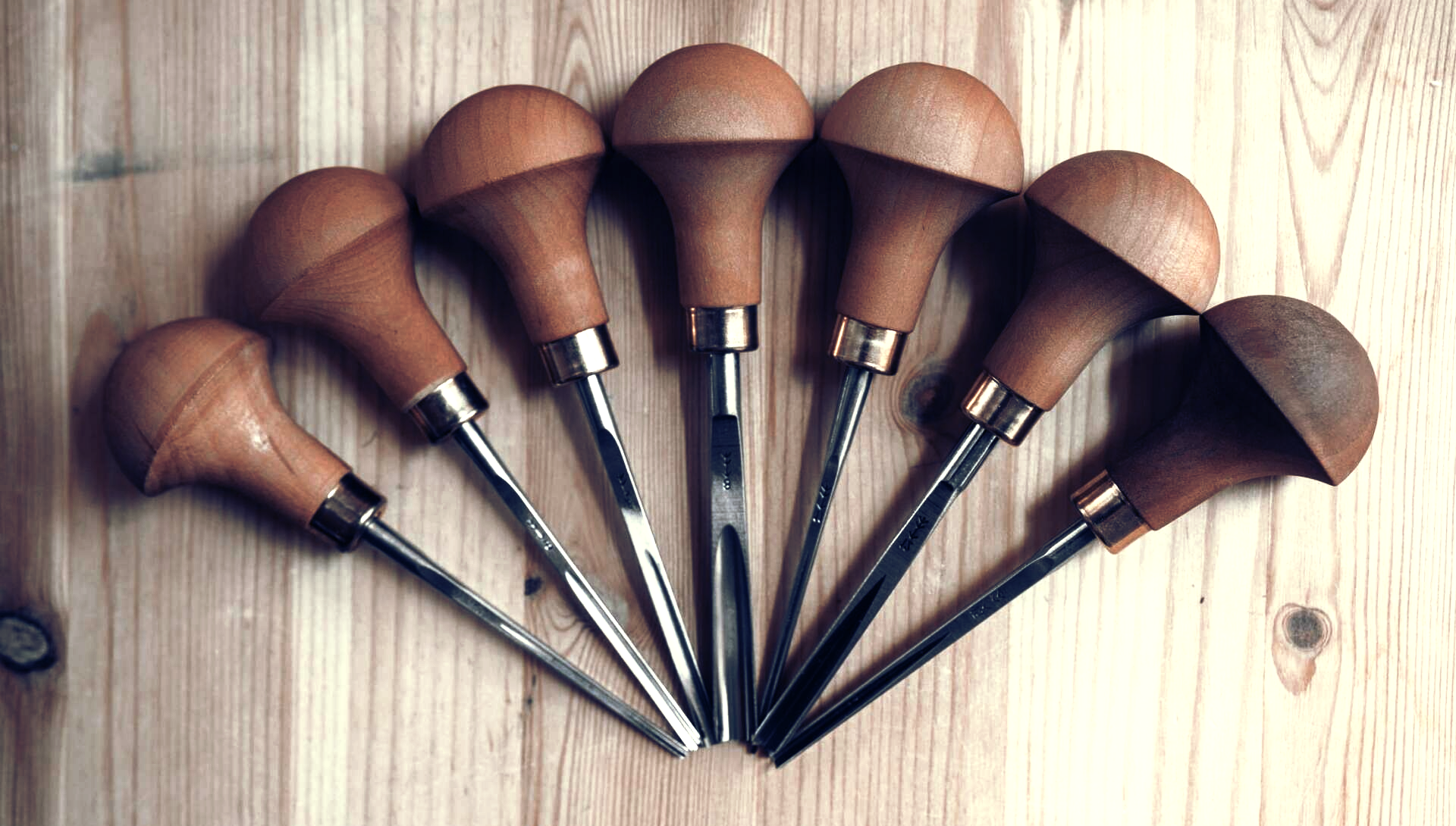 Pfeil Linocut Wooden Mushroom Handle Tools Gouges Chisels for Relief Printmaking Carving