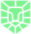 Green lion-shaped logo with white outlines and a shield design.
