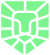 Green lion-shaped logo with white outlines and a shield design.