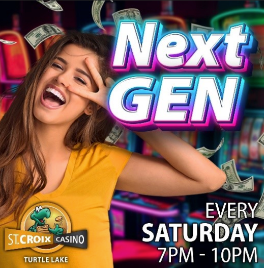Smiling man giving thumbs up in front of colorful casino slots with the text “Better with Age with a Spin”