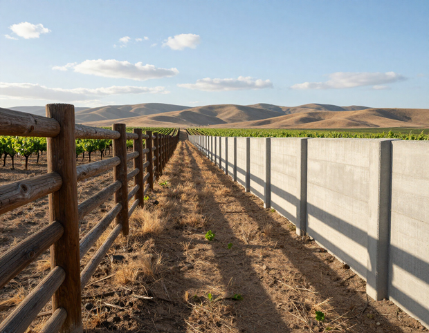Ranch rail, field fence, and precast concrete panel fencing