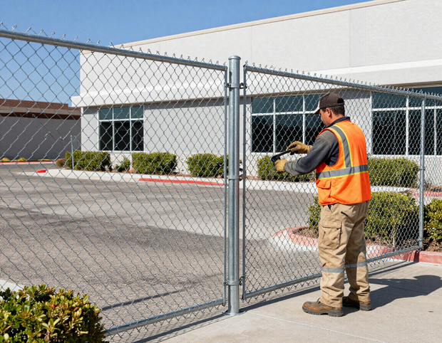 Chain link fence installation