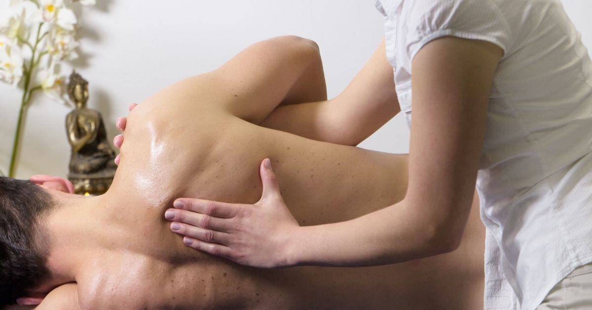 A man having a back massage