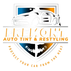 Orange and white text Fremont Auto Tint & Restyling