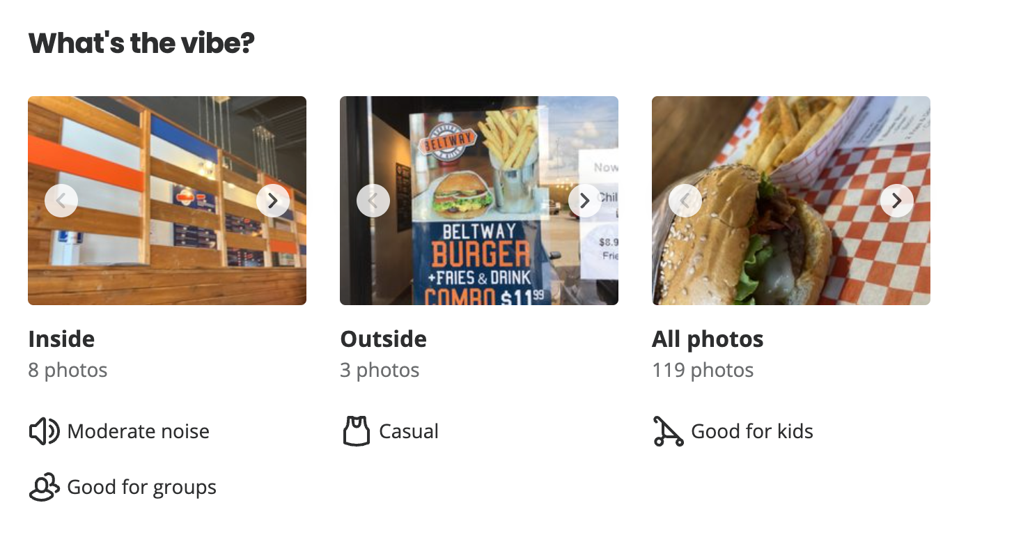 A screenshot of a website asking what 's the vibe.