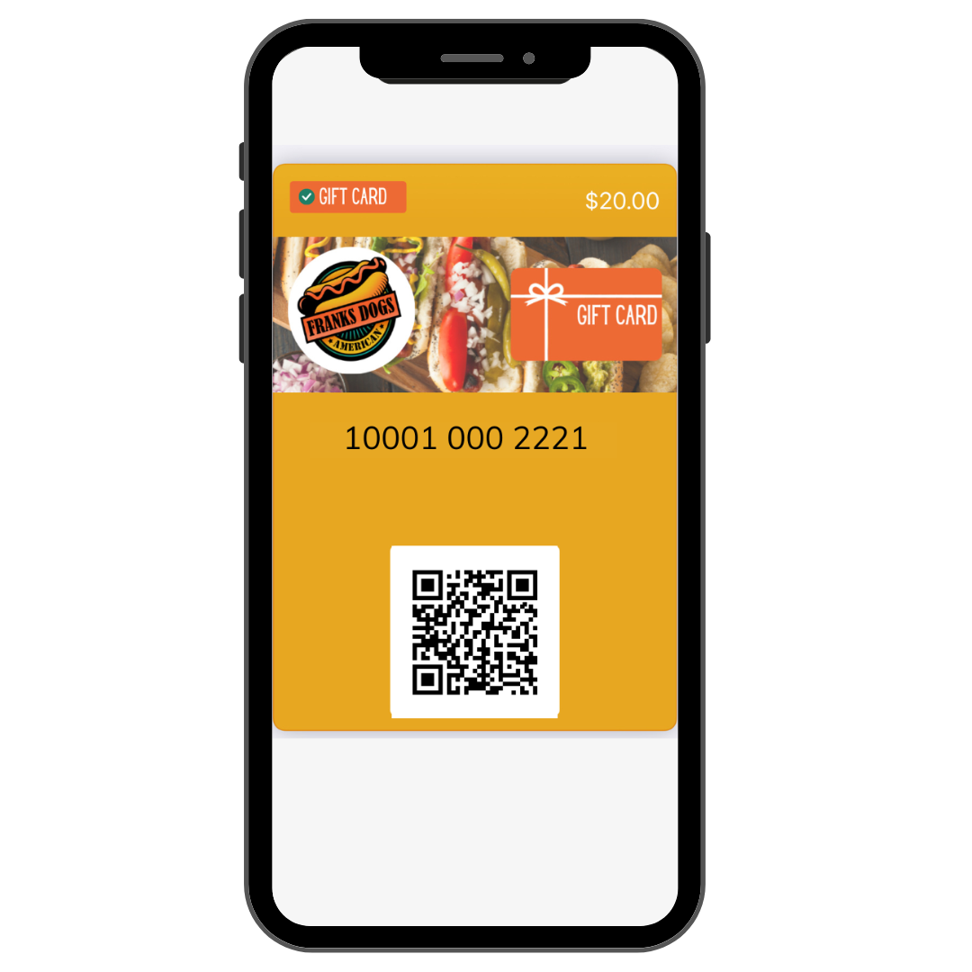 A cell phone with a gift card on it.