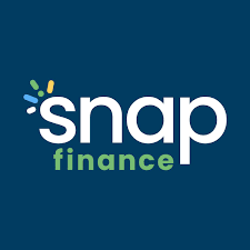 The snap finance logo is on a blue background.
