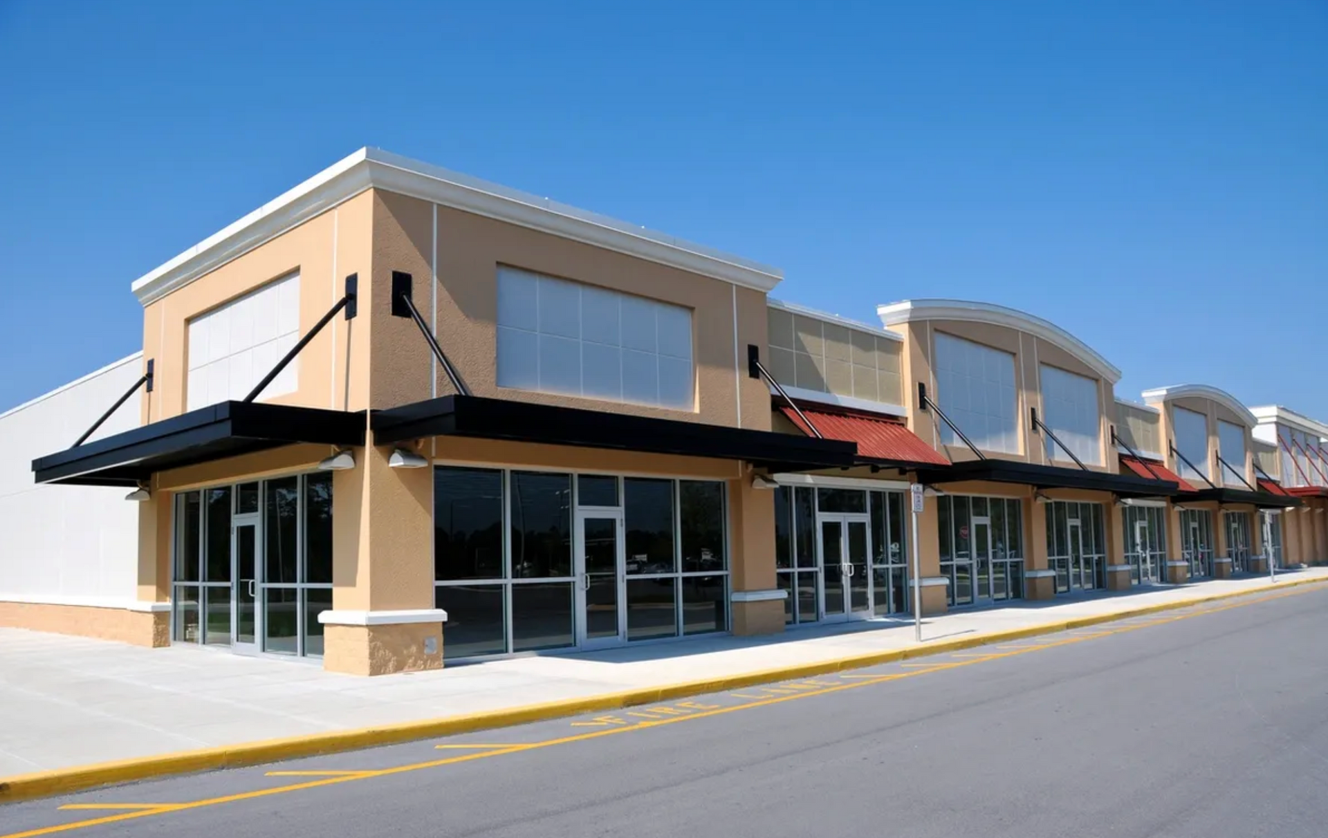 Commercial storefront glass installed by Roadrunner Glass