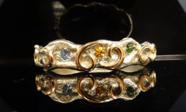 Zilveren met roze gouden armband