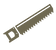A close up of a hand saw on a white background.