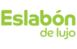 Logo verde y beige de “Eslabón de lujo” sobre fondo blanco