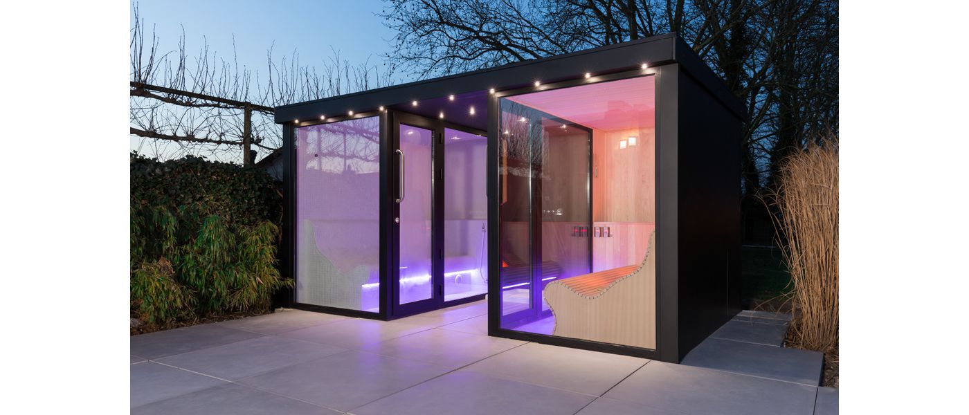 outdoor steam room and sauna