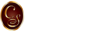 Oval maroon and gold emblem with interlocking cursive letters “C” and “S” on white background
