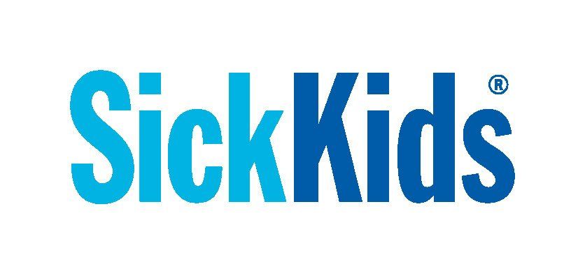 The sickkids logo is blue and white on a white background.