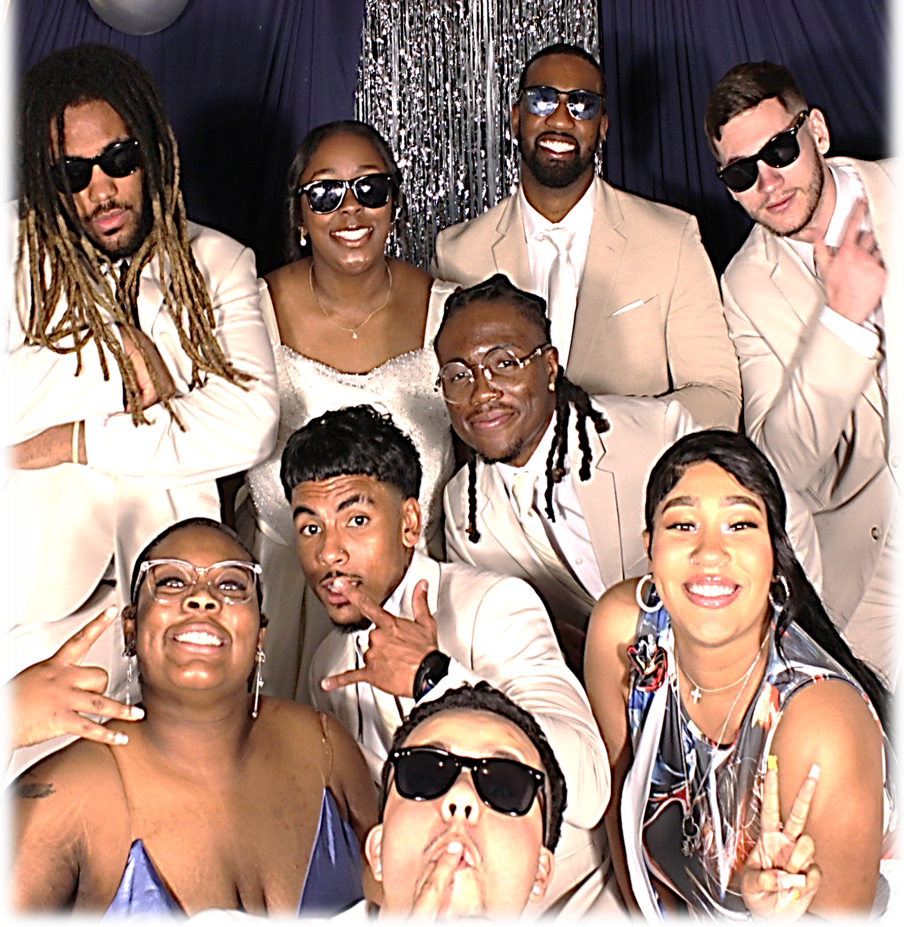 Bride and Groom with Friends