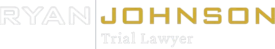 Ryan Johnson Trial Lawyer logo in gold and light gray text on a white background