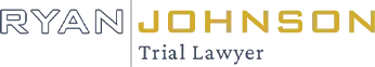 Ryan Johnson Trial Lawyer logo in gray and gold text on a white background