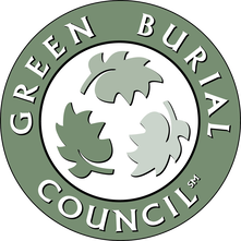 Green Burrial Council logo with green circular leaf emblem and white text