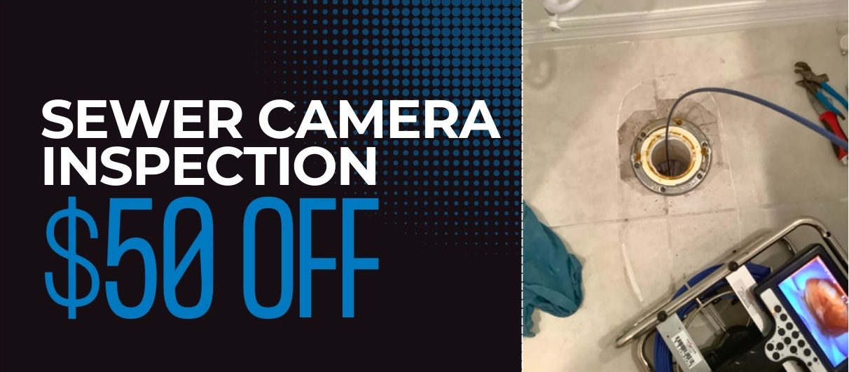 A sewer camera inspection is being offered for $ 50 off