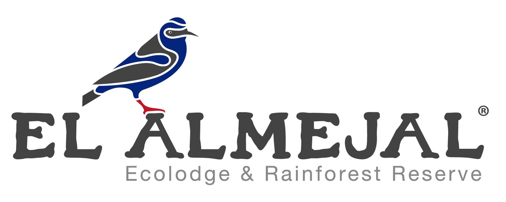 El Almejal Ecologde & Rainforest Reserve logo with a blue bird above the name