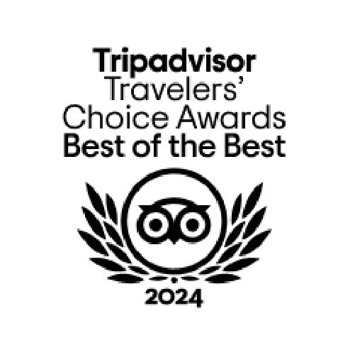 Tripadvisor Travelers' Choice Awards “Best of the Best” 2024 logo with laurel wreath and owl icon