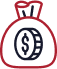 A bag of money with a dollar sign on it.