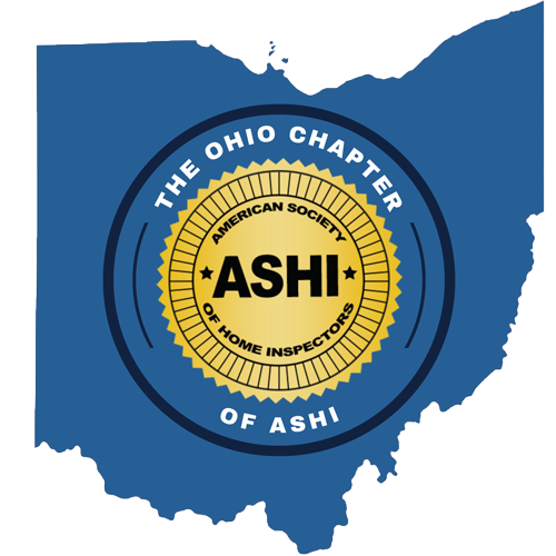 ASHI Ohio Chapter logo over a blue silhouette of Ohio
