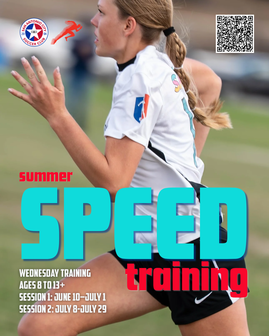 Poster for San Antonio City Soccer Club Summer Performance Program