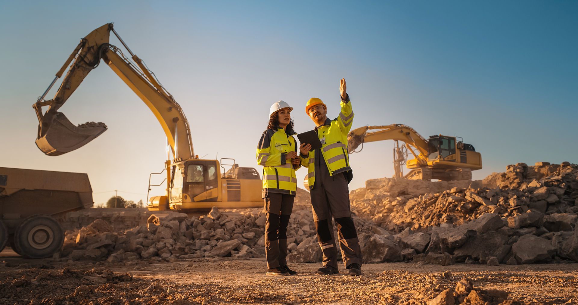 Engineers Looking at the Site