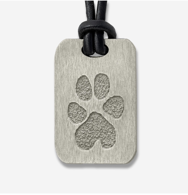 BRONZE RECTANGLE PAW PRINT PENDANT