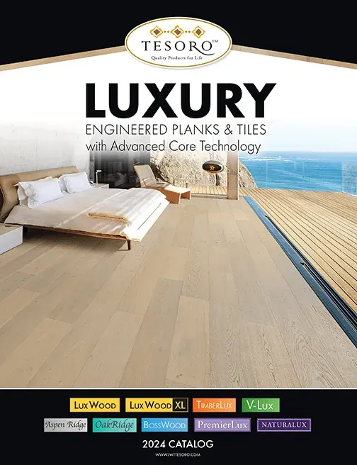 A brochure for luxury engineered planks and tiles with advanced core technology.