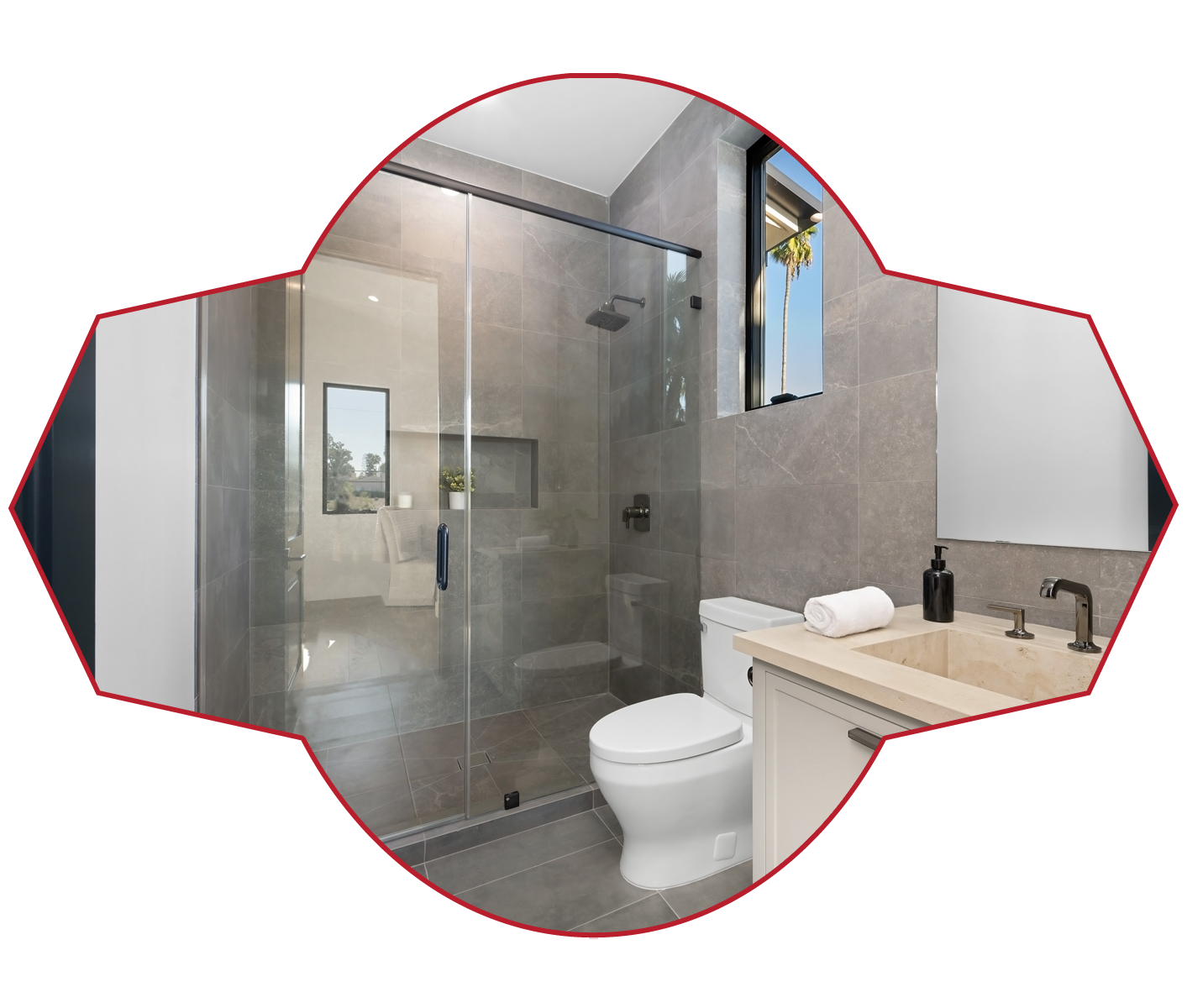 A Bathroom With a Toilet a Sink and a Shower
