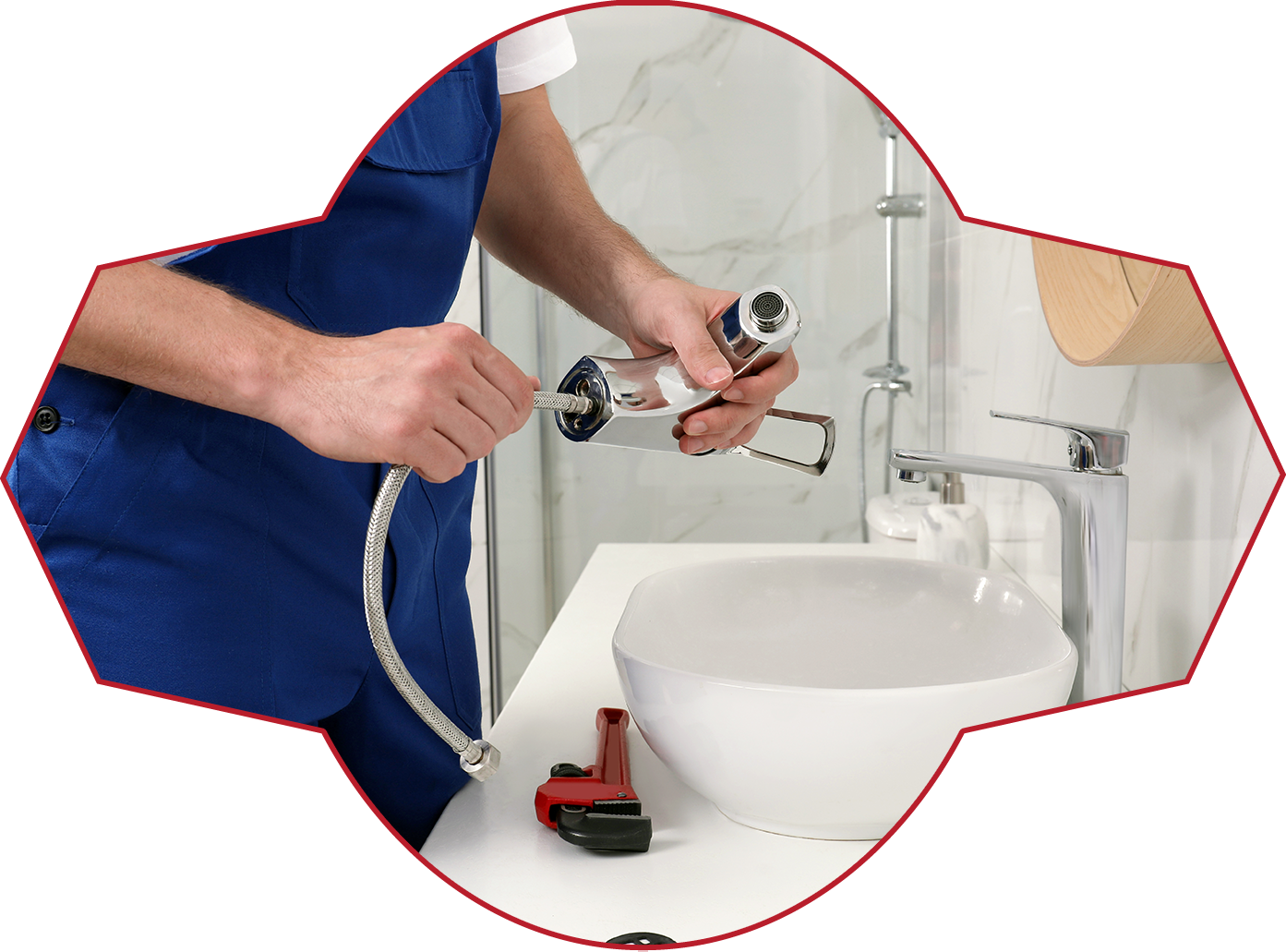 Professional Plumber Fixing Water Tap in Bathroom