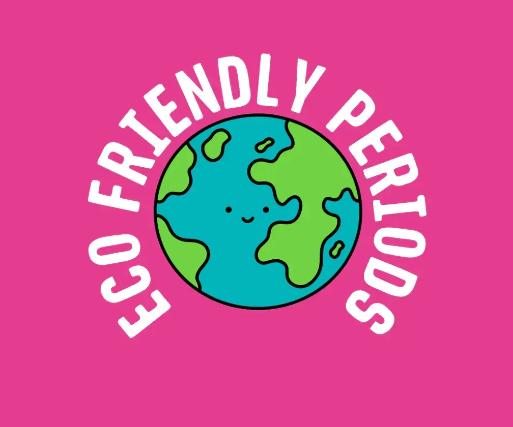 Pink logo with a smiling Earth, and the text