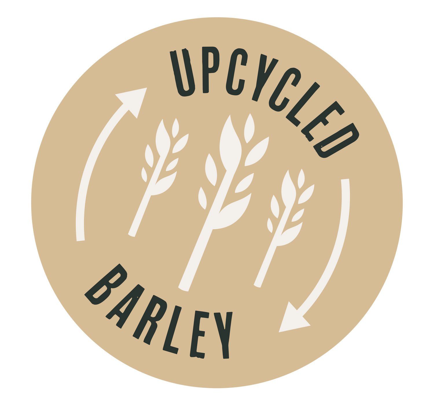 Round tan label with 