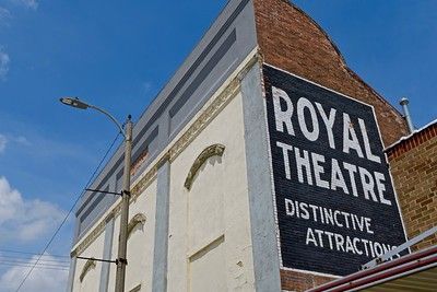 Royal Theatre building with a painted sign: 