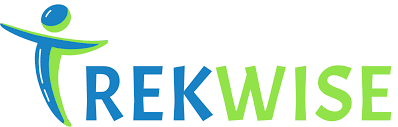 REKWISE logo with a green and blue abstract figure and blue-green text