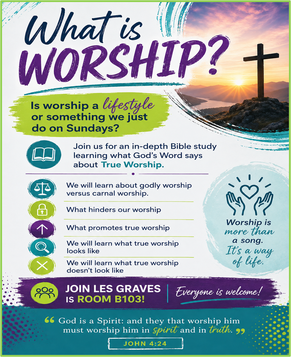 Poster for Discipleship U Winter Quarter, starting January 4, 2026, Sundays at 5 PM. Includes a compass graphic.
