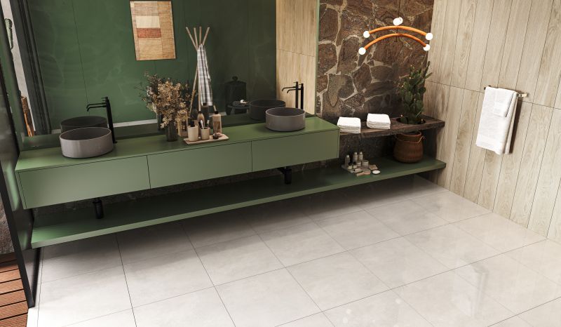 Azulejo cuadrado texturizado de color gris claro.